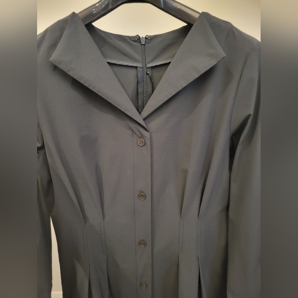 Collar point slim waist dress